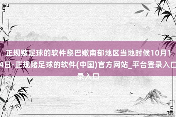 正规赌足球的软件黎巴嫩南部地区当地时候10月14日-正规赌足球的软件(中国)官方网站_平台登录入口