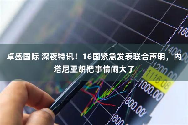 卓盛国际 深夜特讯！16国紧急发表联合声明，内塔尼亚胡把事情闹大了