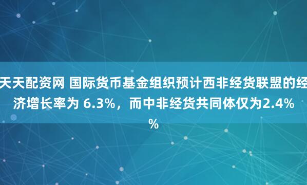 天天配资网 国际货币基金组织预计西非经货联盟的经济增长率为 6.3%，而中非经货共同体仅为2.4%