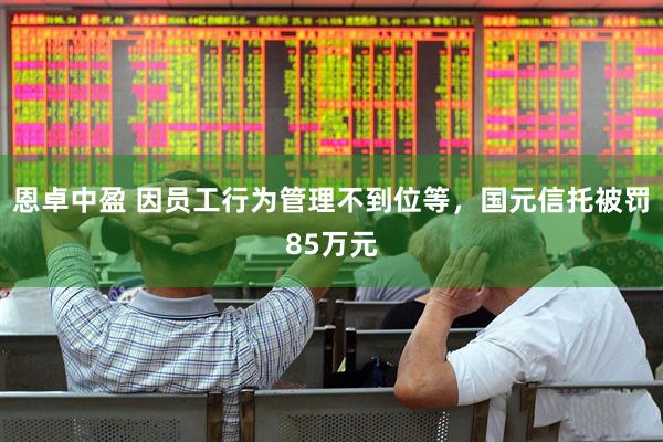 恩卓中盈 因员工行为管理不到位等，国元信托被罚85万元